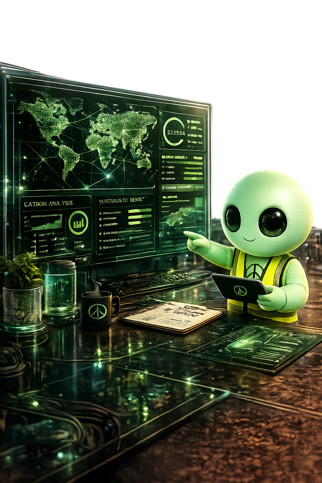 Zii at a carbon-analysis lab dashboard